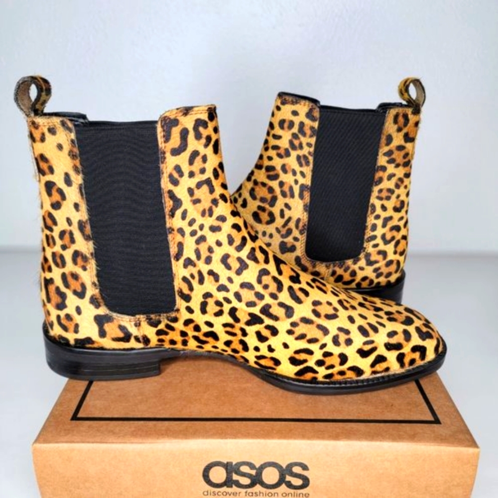 ASOS Womens / Leopard Pony Boots New in Box US size 8 UK size 6